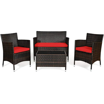 4-Piece Rattan Patio Set