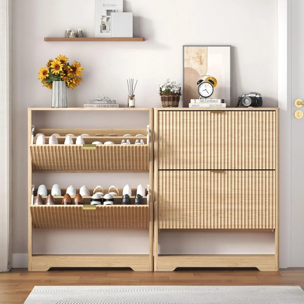Freestanding Wooden Shoe Cabinet