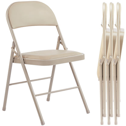 4 Pack Leather Padded Folding Chair Set