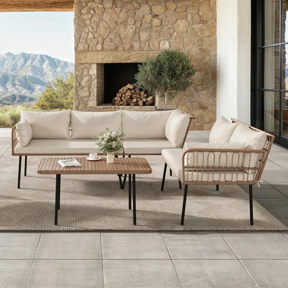4-Piece Wicker Patio Furniture Set