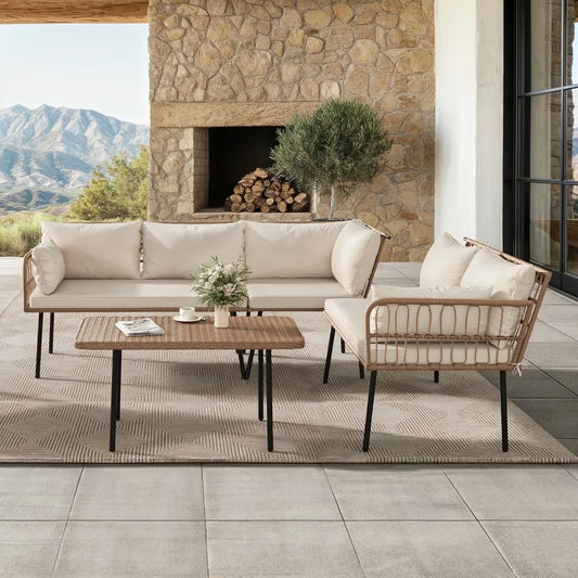 4-Piece Wicker Patio Furniture Set
