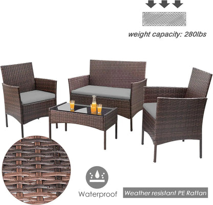 4 Pieces Outdoor Patio Furniture