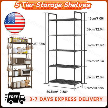 5-Shelf Adjustable Storage Shelves