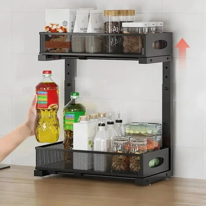 Black 2 Tier  Under Sink Organizer