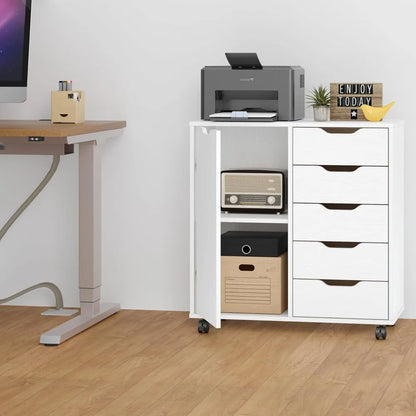 5-Drawer Wooden Storage Cabinet