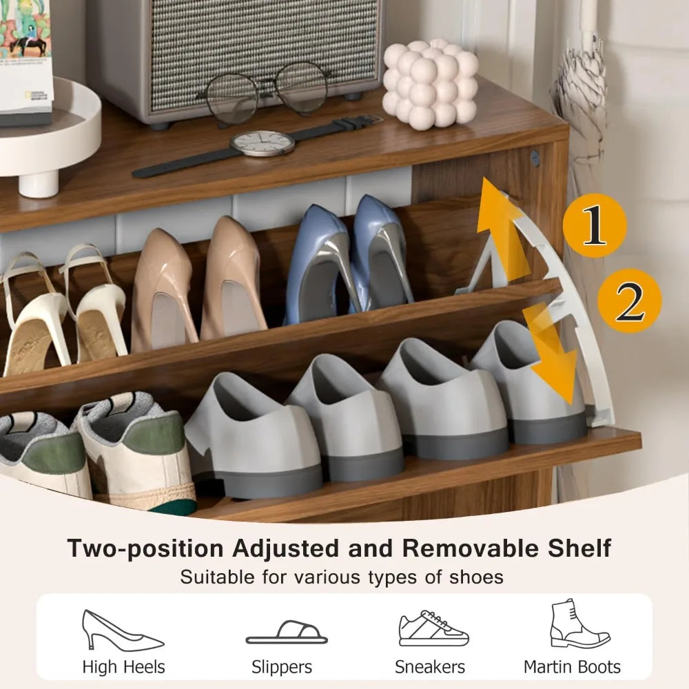 Narrow Wooden Entryway Storage