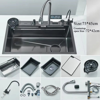 304 Stainless Steel Waterfall Kitchen Sink