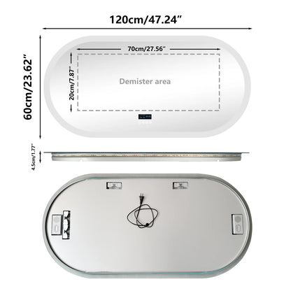 20x32” Led Lighted Bluetooth Mirror