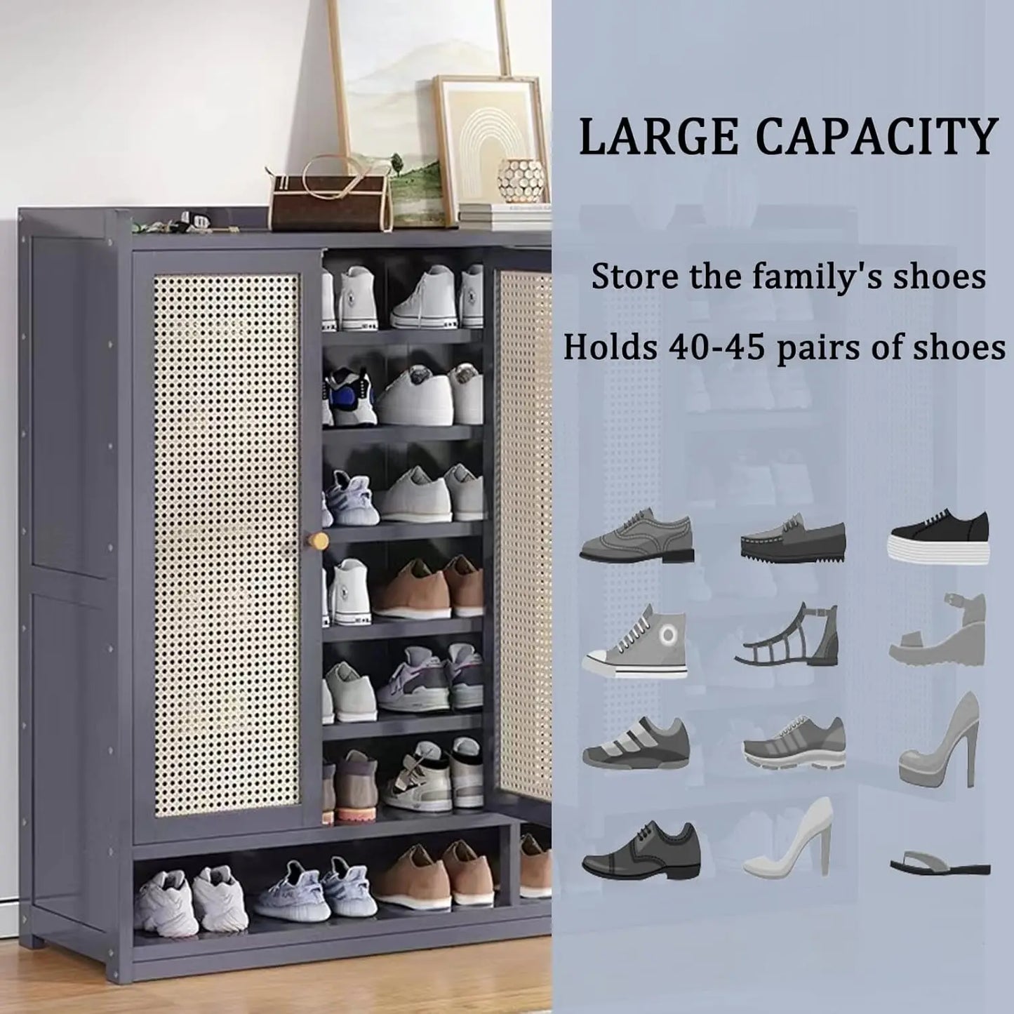 8 Tier Bamboo Shoe Storage