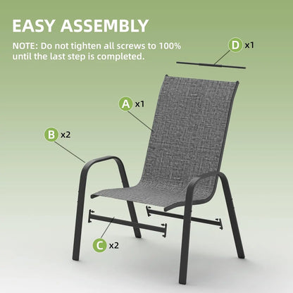 Stackable All-Weather Patio Chairs Set of 6
