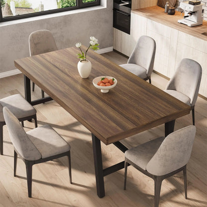 70.87" Industrial Dining Table For 6-8