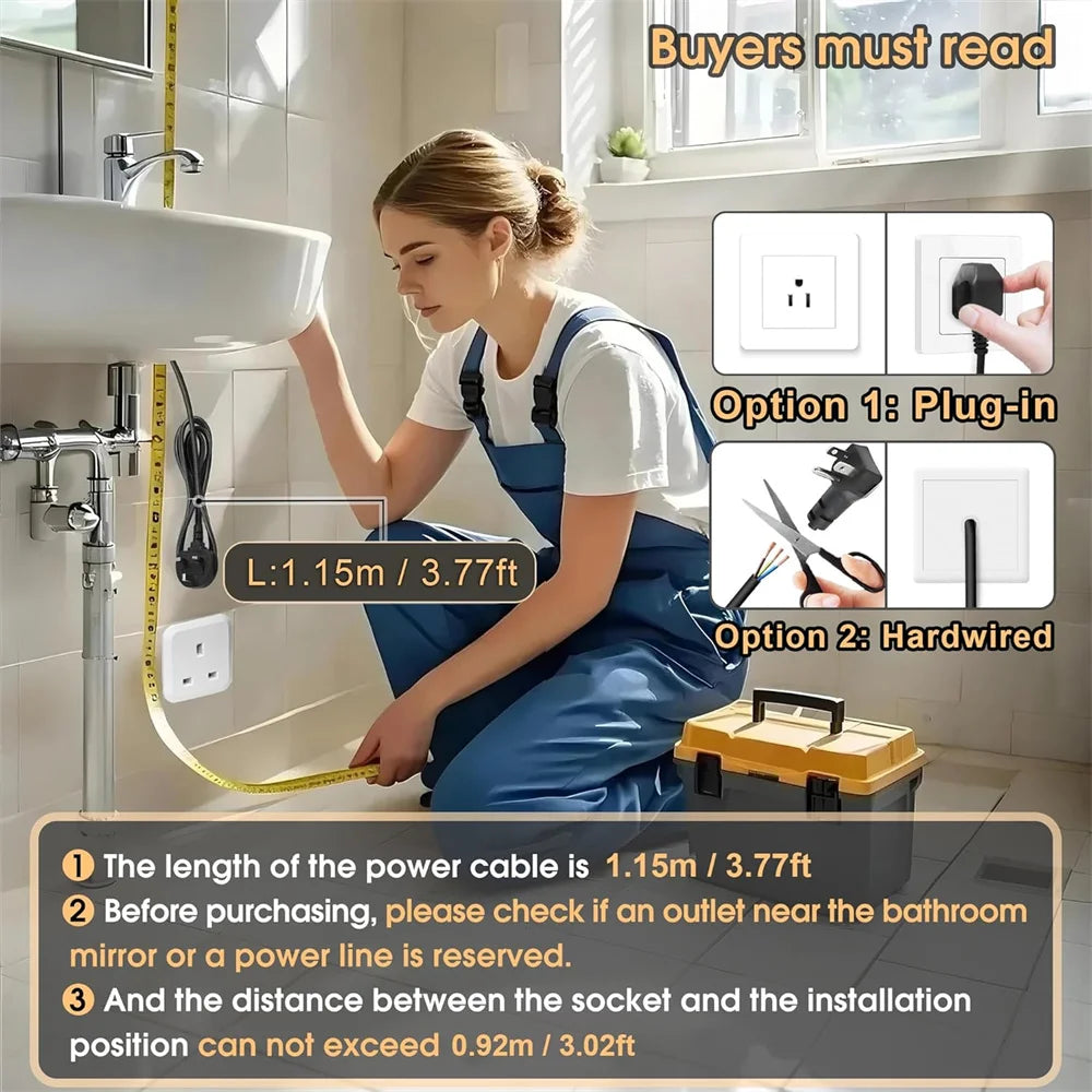 32x40 inch LED Bathroom Mirror