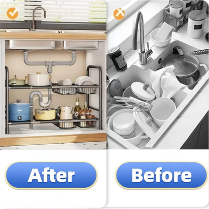 HOMEFISH 1pc 2-Tier Under Sink