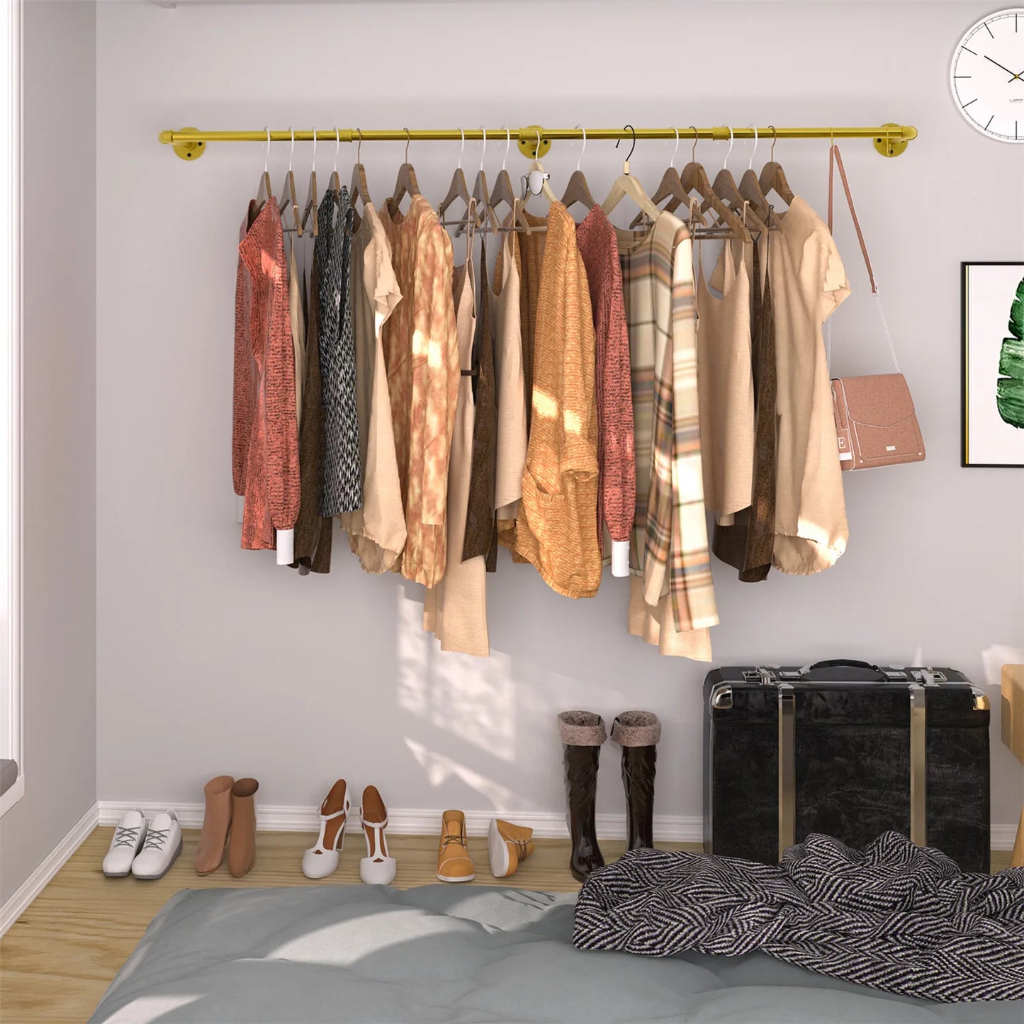 Industrial Pipe Clothes Hanging Rack