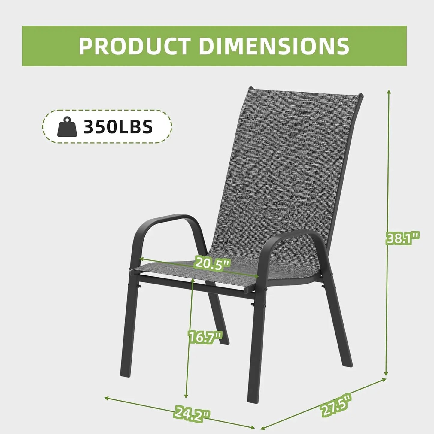 Stackable All-Weather Patio Chairs Set of 6