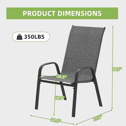 Stackable All-Weather Patio Chairs Set of 6