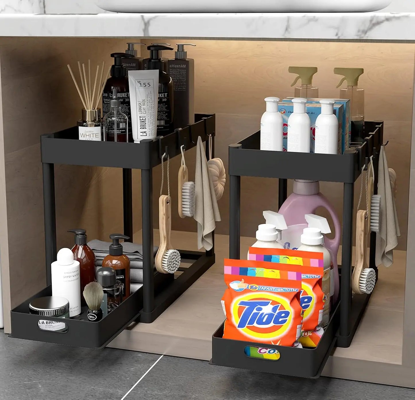Pull-Out Under-Sink Storage Rack Set