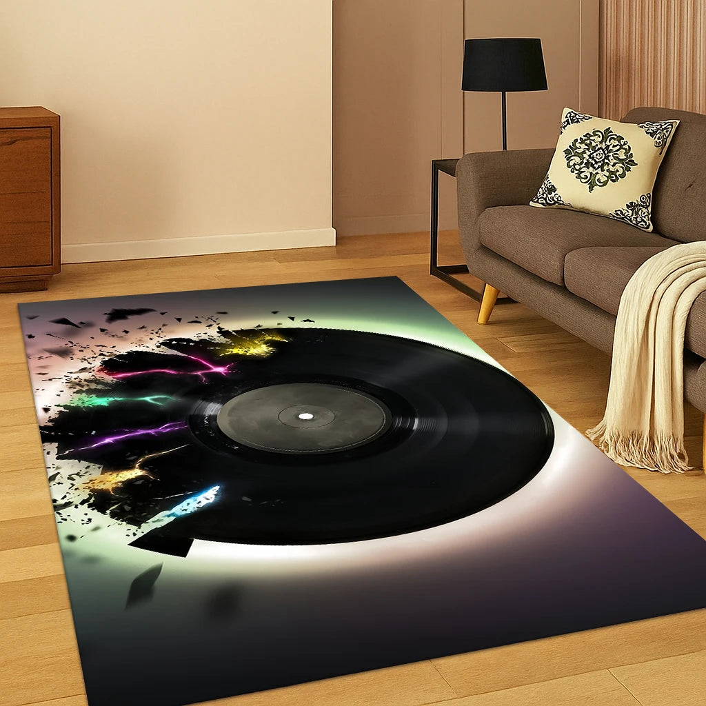 3D Music Note Art Carpet Rug