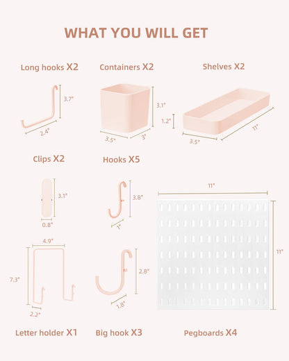 Deli Pink 4pcs Pegboard