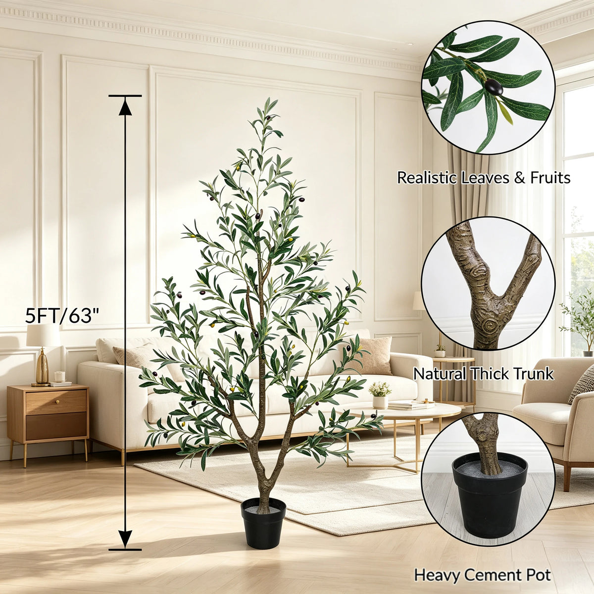 1.5/1.8/2.1m Artificial Olive Tree