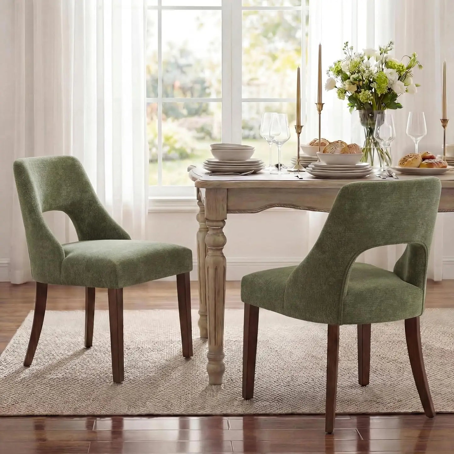 Wooden Dining Chairs Set of 2