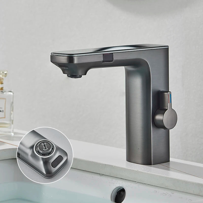 Luxury Silver Gray Smart LCD Daul Sensor