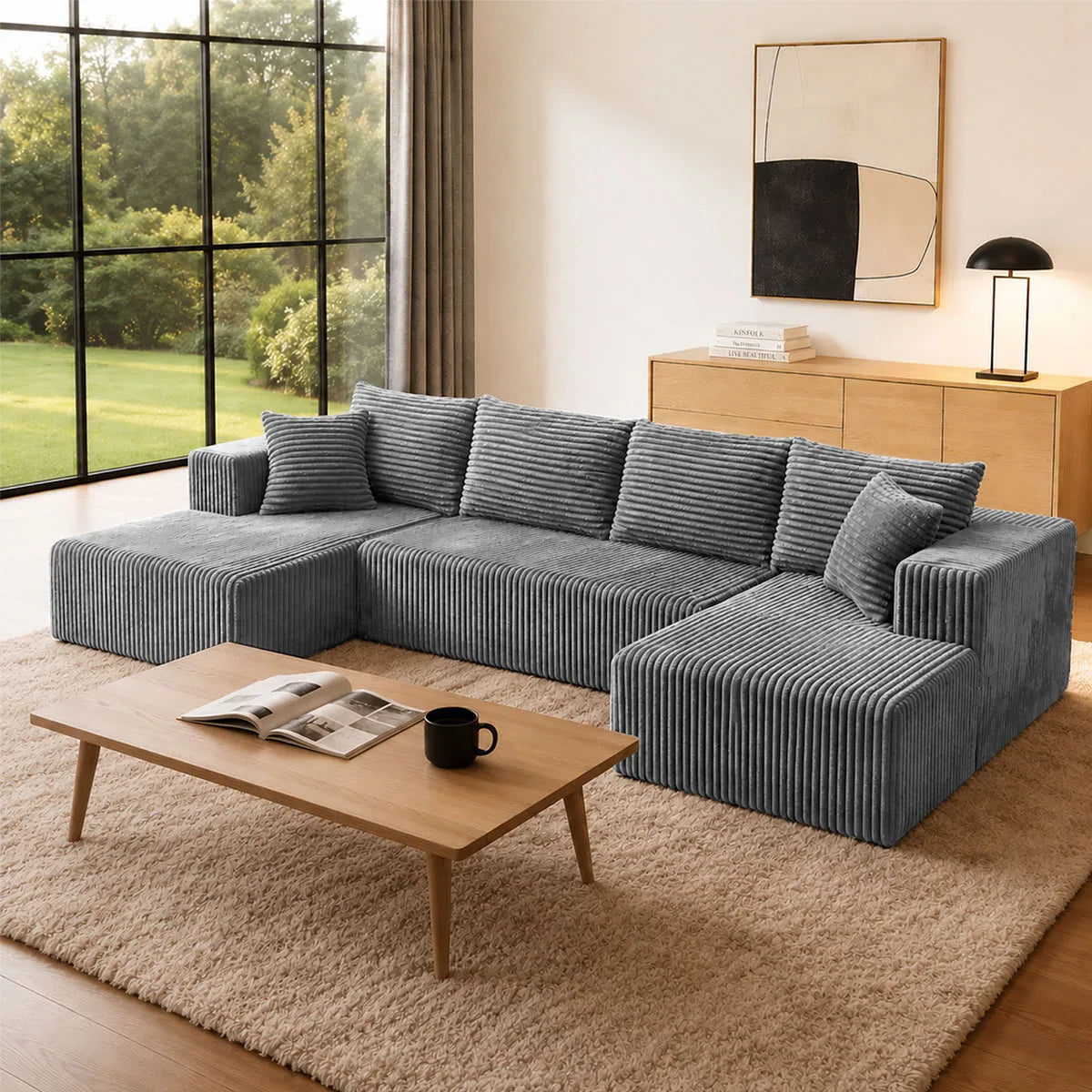 132in U-Shaped Sectional Sofa