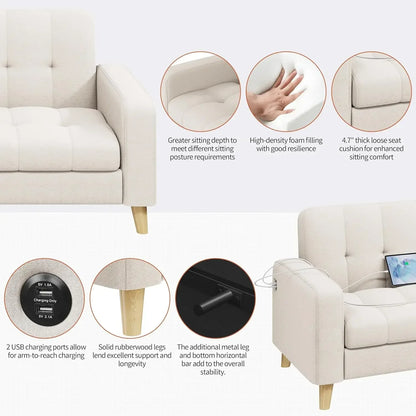 XMSJ-2-Seater Fabric Loveseat