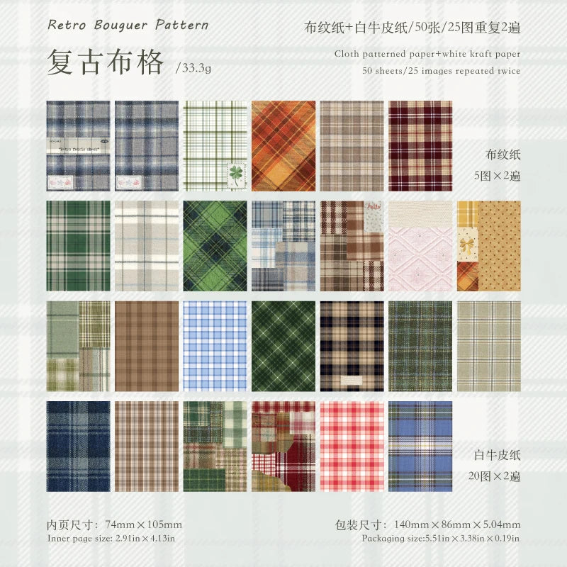 50pcs creative plaid Decor Scrapbook
