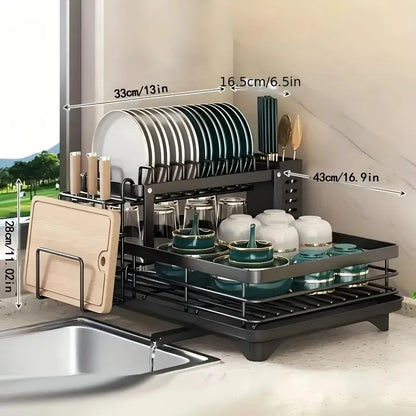 Double-Tier Extendable Dish Drainer
