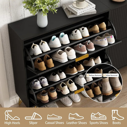Fluted  Shoe Storage Cabinets