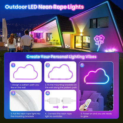 10M/5M/3M Neon WIFI RGB Led
