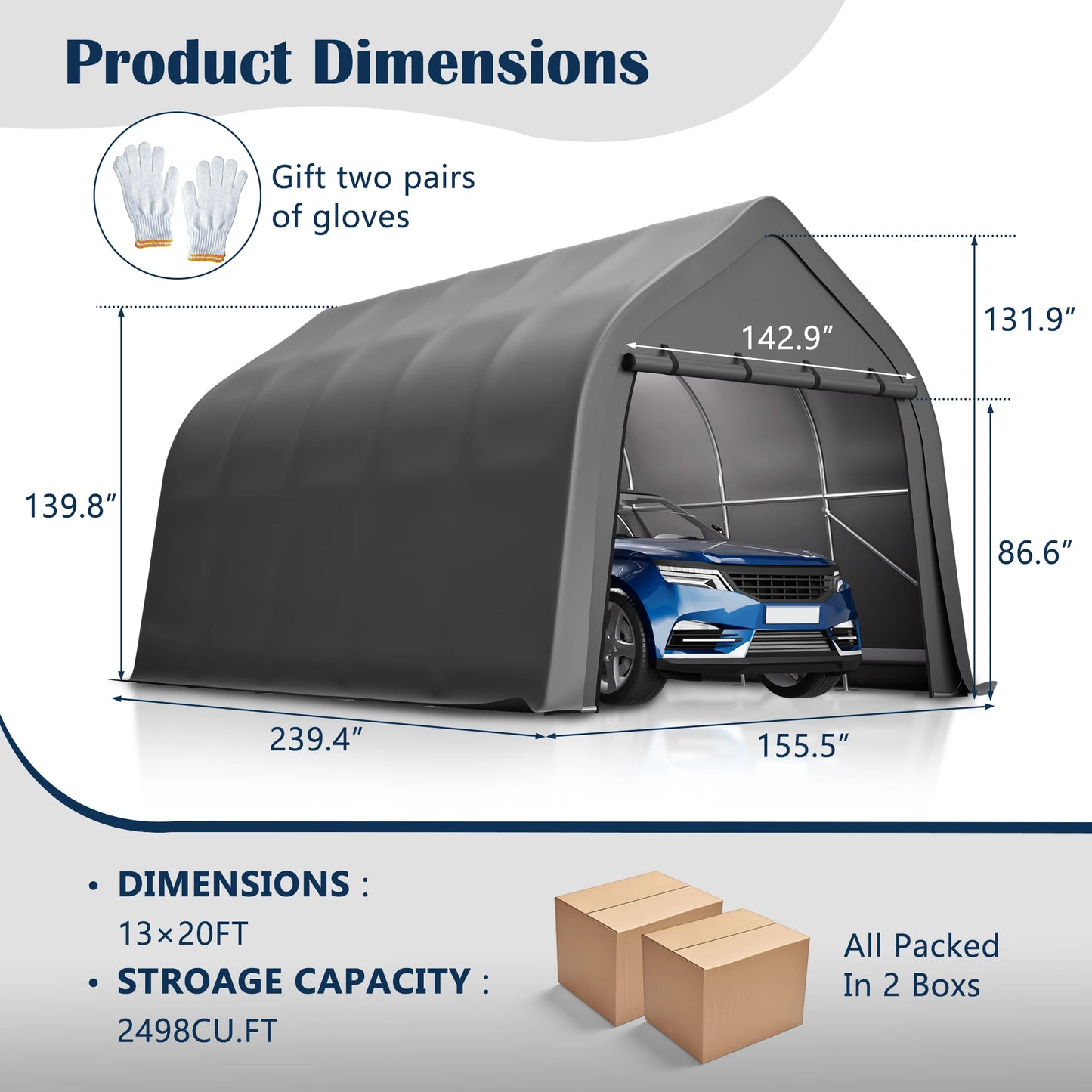 Portable Instant Garage 13x20 FT