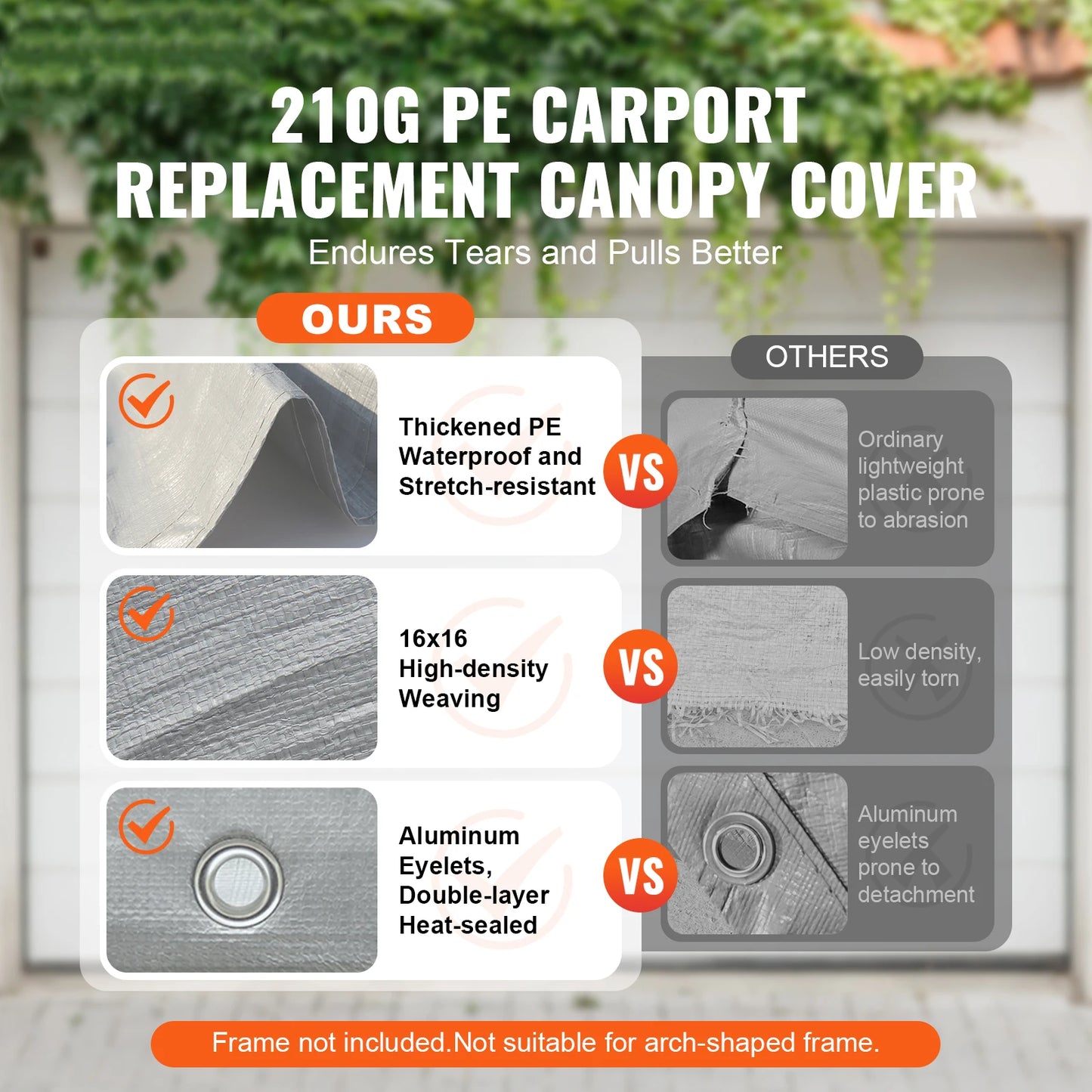 SucceBuy Carport Replacement Canopy
