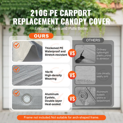 SucceBuy Carport Replacement Canopy