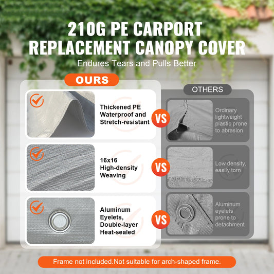 SucceBuy Carport Replacement Canopy