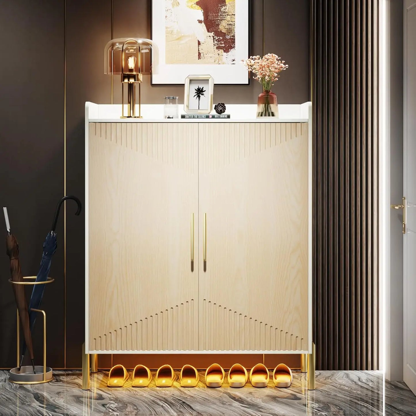6-Shelf Shoe Storage Cabinet with Doors