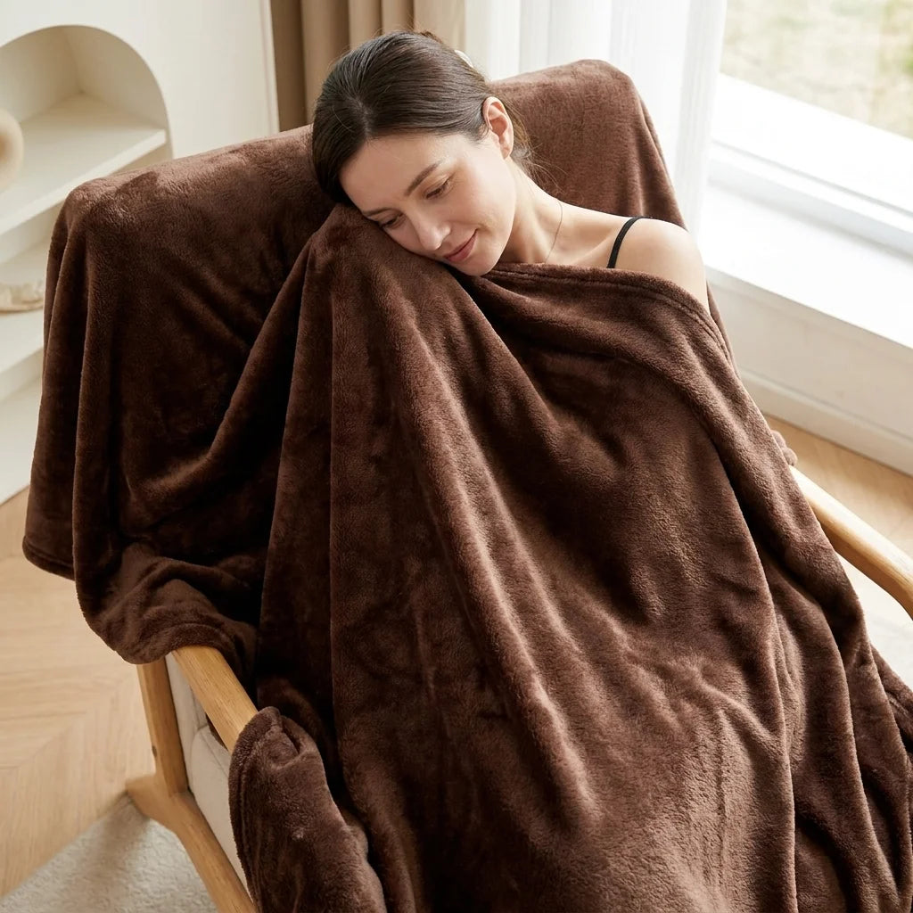 Solid Gray Flannel Throw