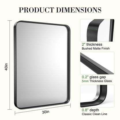 JHK Large Rectangle Mirror 30x40 Inch