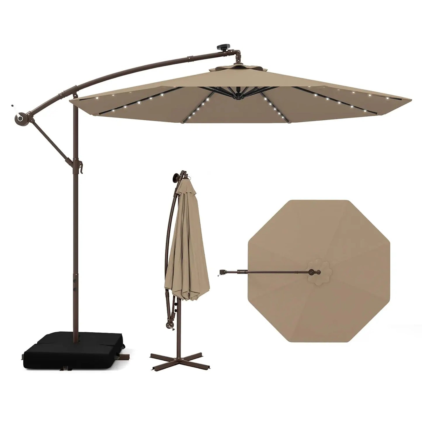 10FT Offset Patio Umbrella with Base