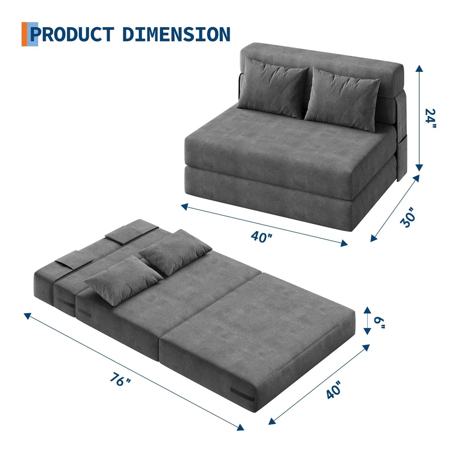 4-in-1 Folding Sofa Bed