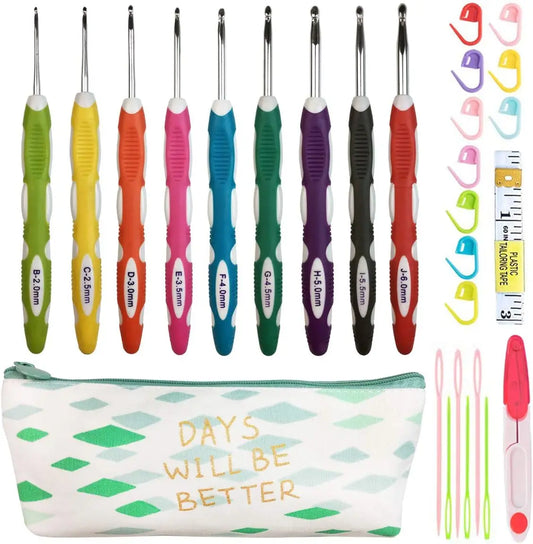 27 PCS Ergonomic Crochet Hooks Set