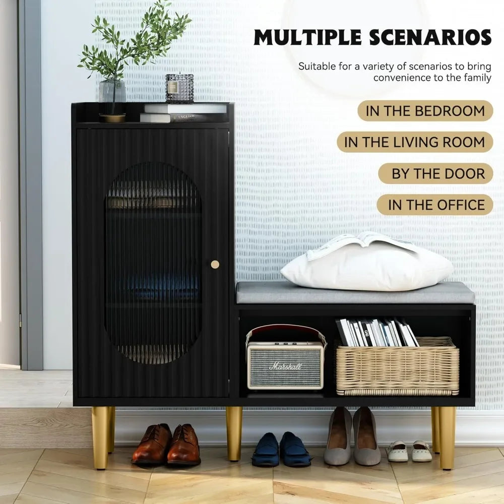 "2-Piece L-Shaped Storage Bench