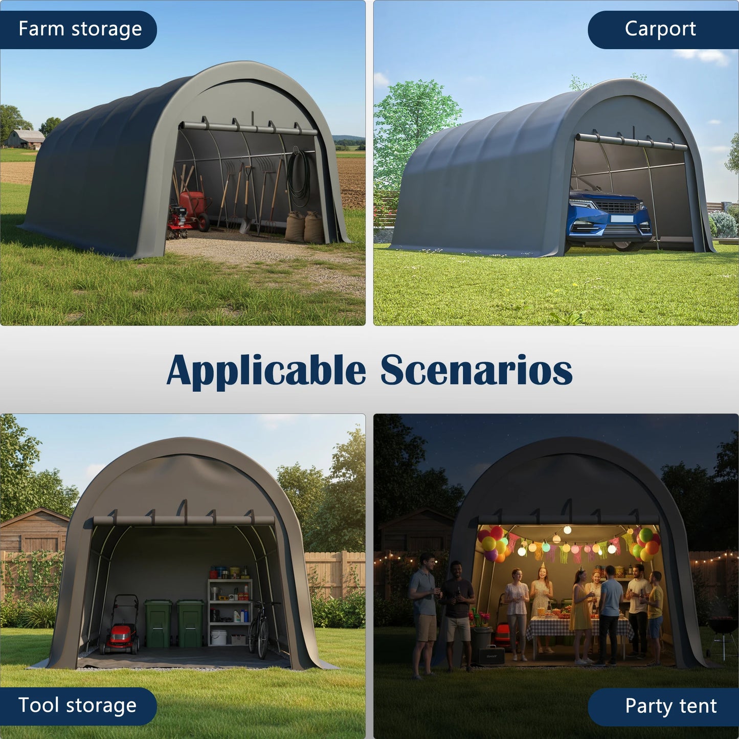 12x20 FT Heavy-Duty Carport