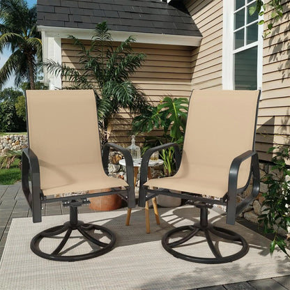 High Back Textilene Swivel Chair Set 2