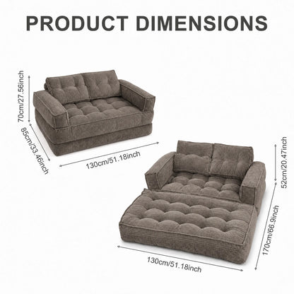 51" 2-Seater Modular Corduroy Sofa