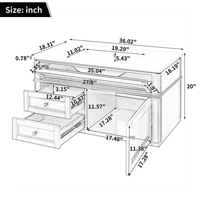 36'' Modern Floating Bathroom Vanity with Ceramic Sink