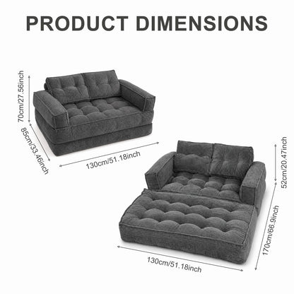 51" 2-Seater Modular Corduroy Sofa