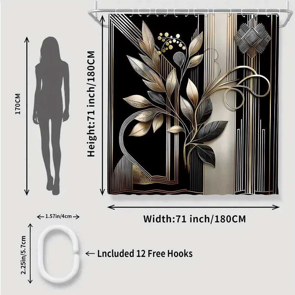 Elegant black and gold bathroom set