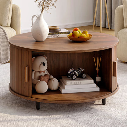 Round Coffee Table with Storage